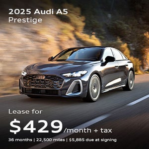 front facing 2025 Audi A5 parked